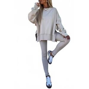 NEW UZWHOLESALE sweatshirt and skinny pants set in jet stream